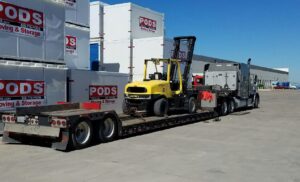 Forklift Transport via trailer