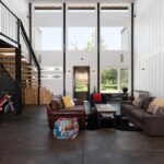 foster container home front interior