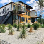 foster container home front landscaping