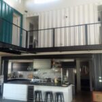 foster container home kitchen overhead railing