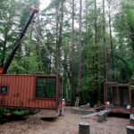six oaks container home construction placement