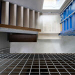 union pier container home one stair landing overhead